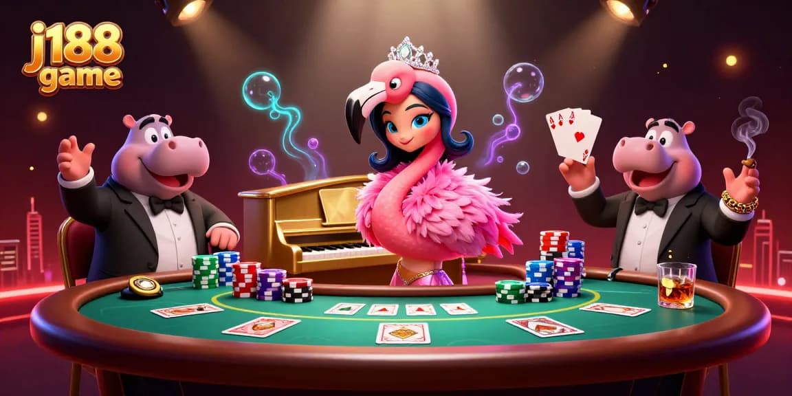 Engage in the thrilling j188 game with vibrant 3D casino characters and dynamic elements.