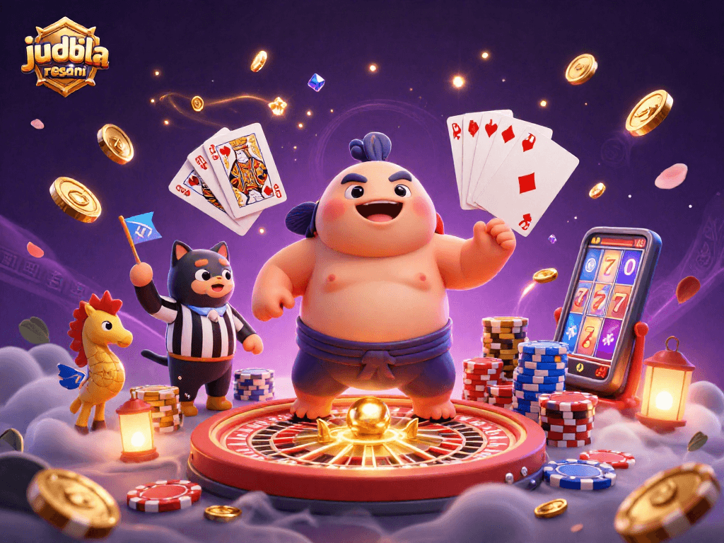 Engage in thrilling judi bola resmi action with this vibrant 3D illustration showcasing exciting gambling elements.