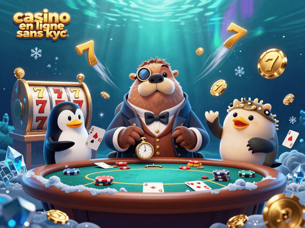 Jouer dans un casino en ligne sans kyc : un morse victorieux à une table de poker sous-marine