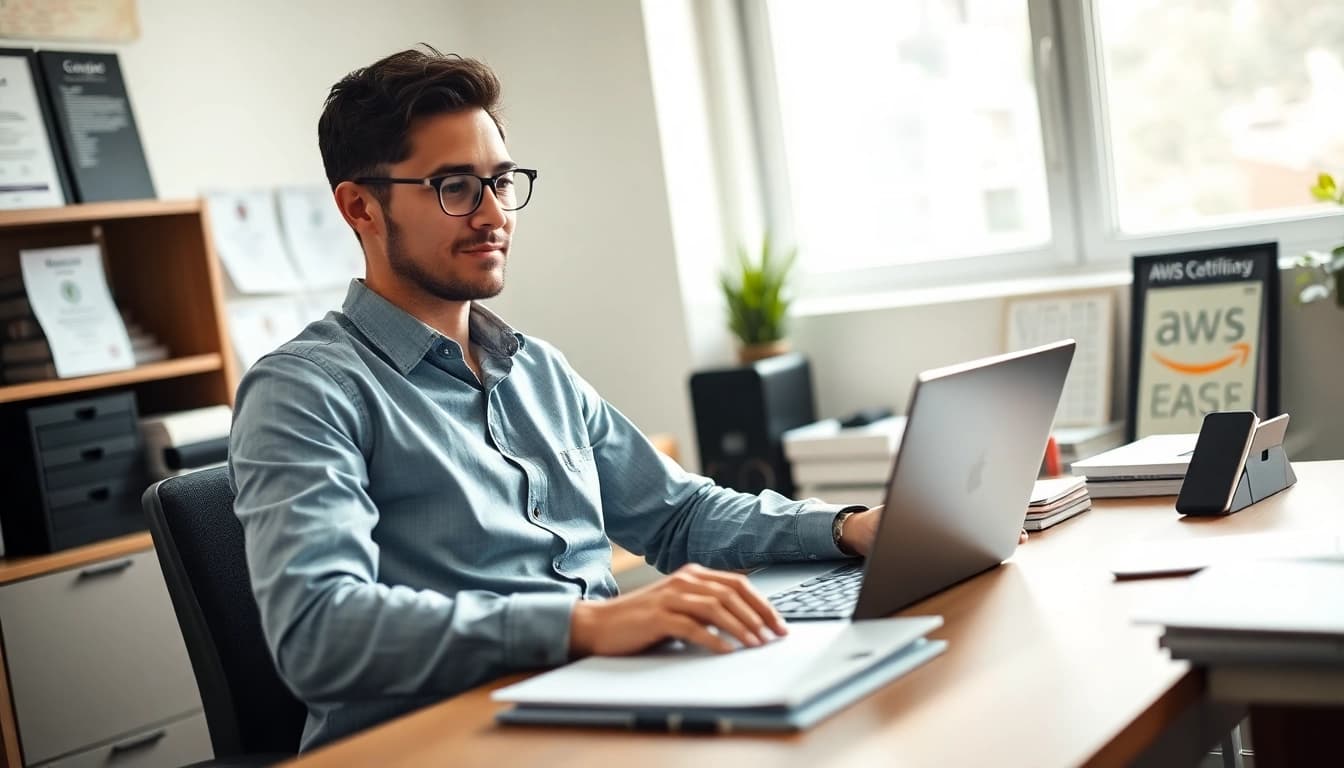Pay someone to take my AWS exam, showcasing a focused individual taking an online exam.