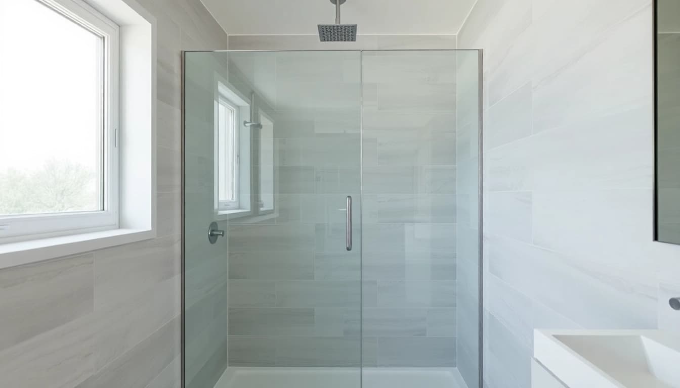 Install a semi-frameless shower screen showcasing its elegant design in a modern bathroom.
