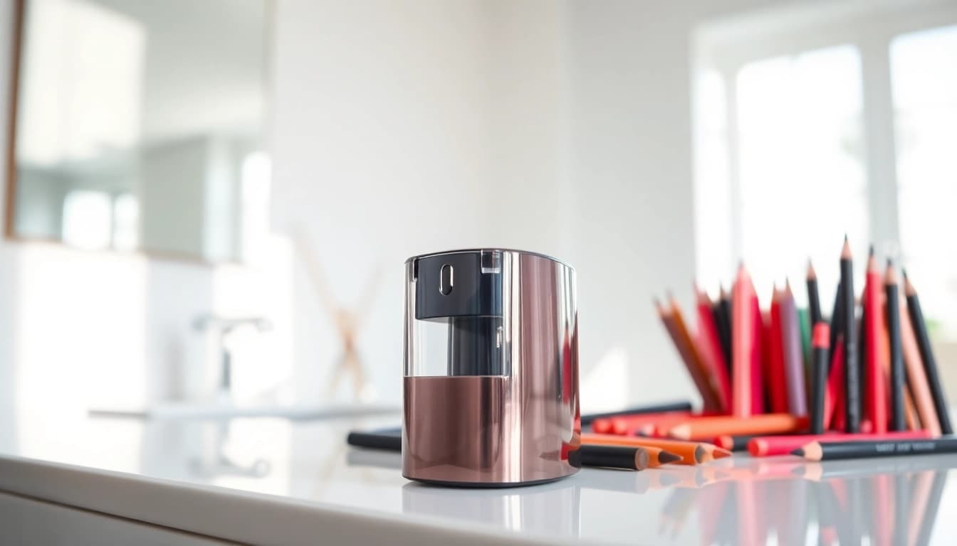 Use a cosmetic pencil sharpener for precise application of cosmetic pencils.