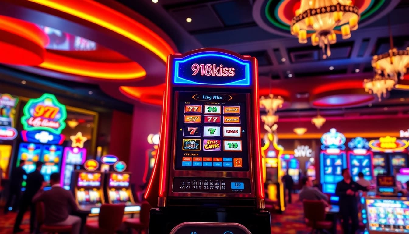 การเล่นสล็อต 918kiss slot ที่เครื่องสล็อตสุดหรูในคาสิโนบรรยากาศสนุกสนาน