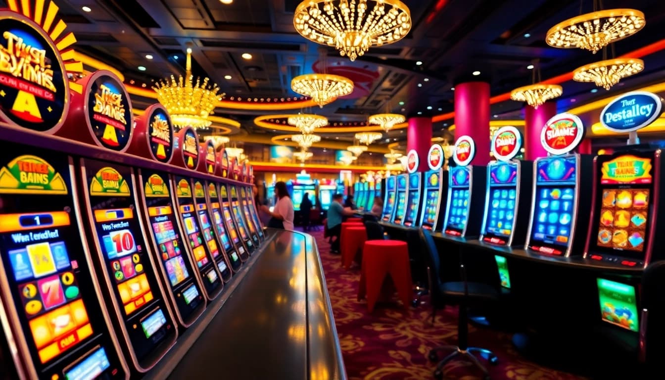 Menangkan jackpot di slot terpercaya dengan suasana kasino yang ramai.