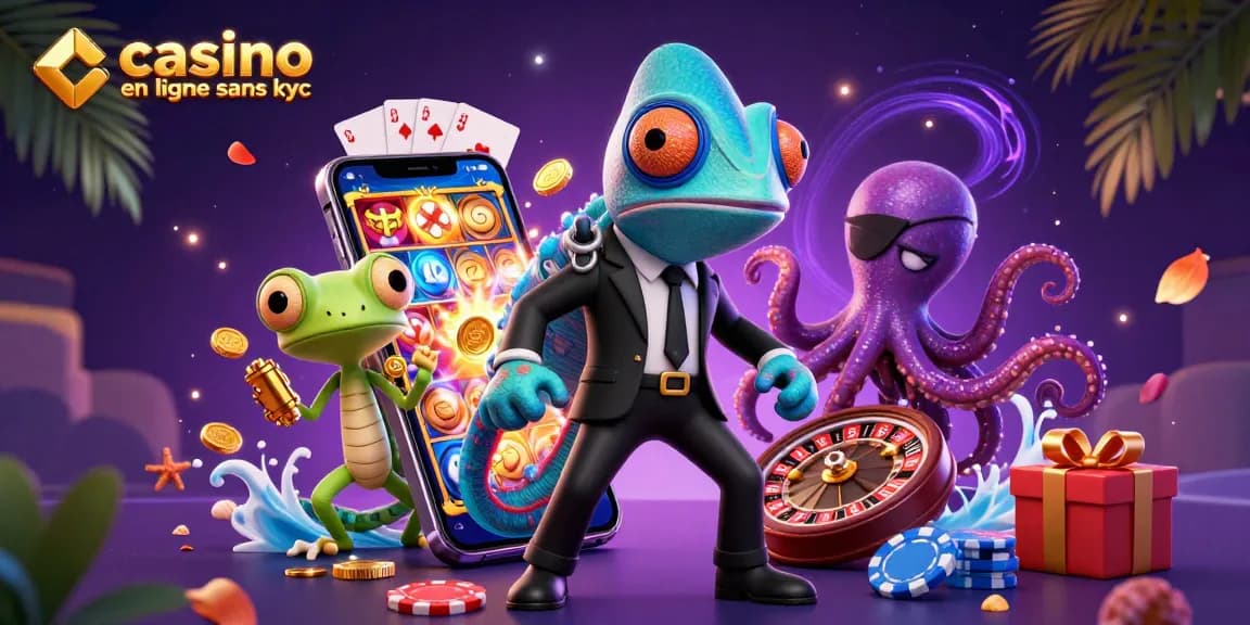 Jouer au casino en ligne sans KYC avec des personnages d'animation 3D dans un décor dynamique et coloré