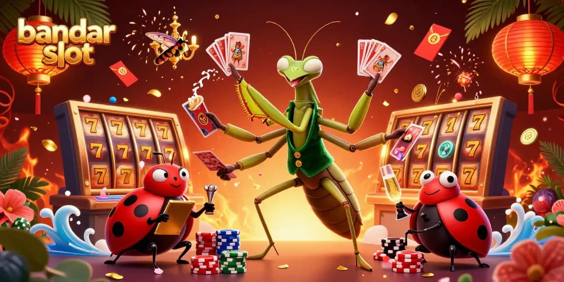 Experience the thrill at bandar slot with dynamic card dealing against a vibrant casino backdrop.