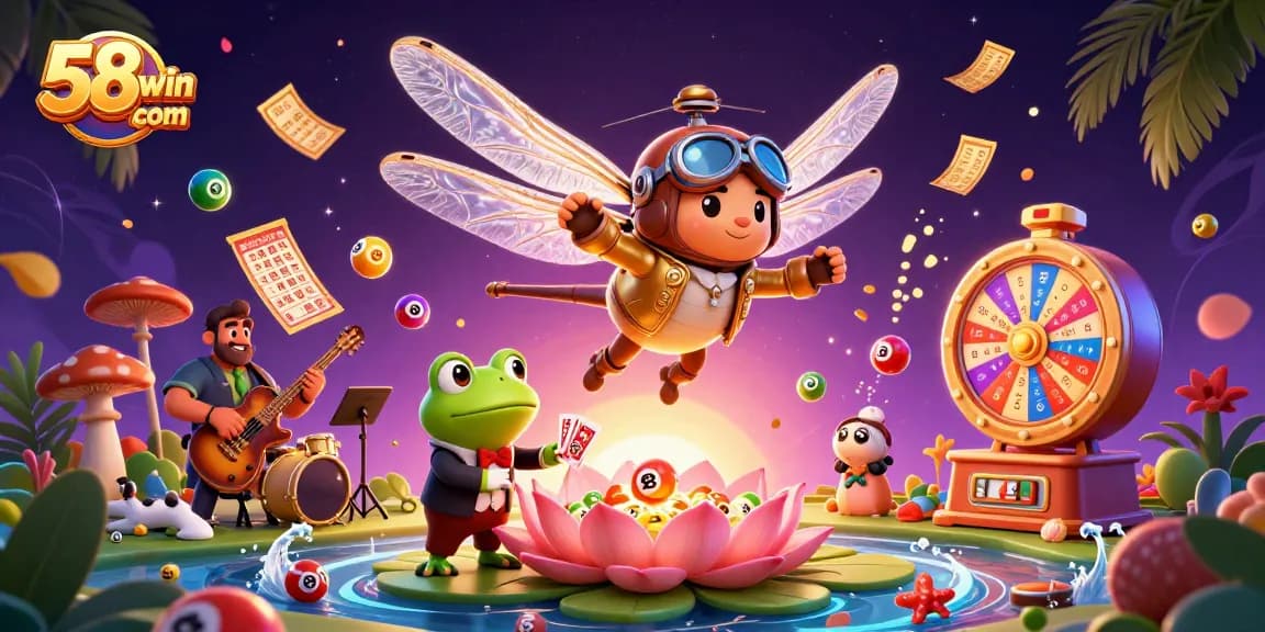 Engage with vibrant gambling fun at 58win com with the dragonfly pilot and frog dealer.