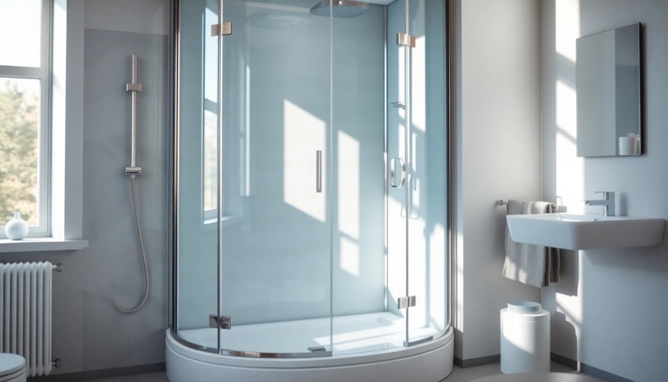 Präsentation der sonni Duschkabine in einem modernen Badezimmer mit elegantem Design.