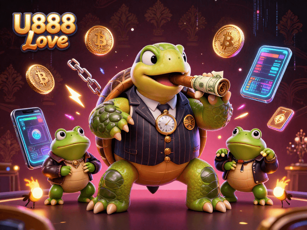 Engage in thrilling gameplay with U888 Love as festive characters illuminate the gaming scene.