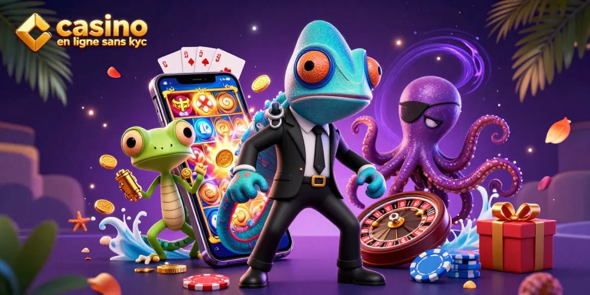 Jouer au casino en ligne sans KYC avec des personnages d'animation 3D dans un décor dynamique et coloré