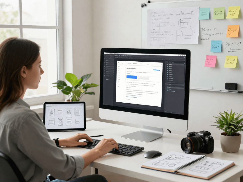 Professional workspace for crushonai showcasing innovative application interface design with a modern aesthetic.