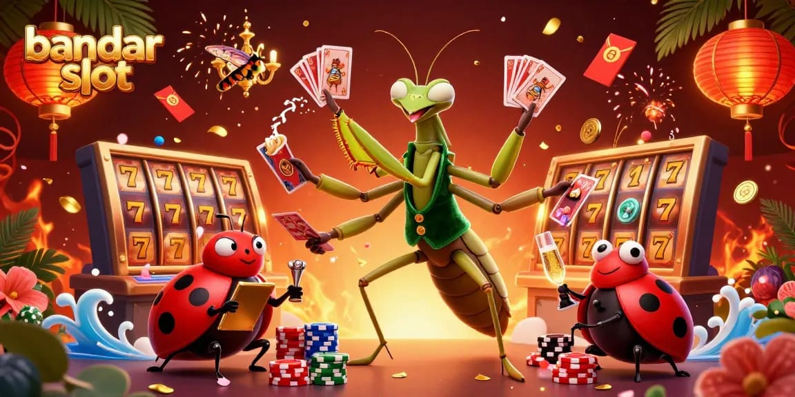 Experience the thrill at bandar slot with dynamic card dealing against a vibrant casino backdrop.