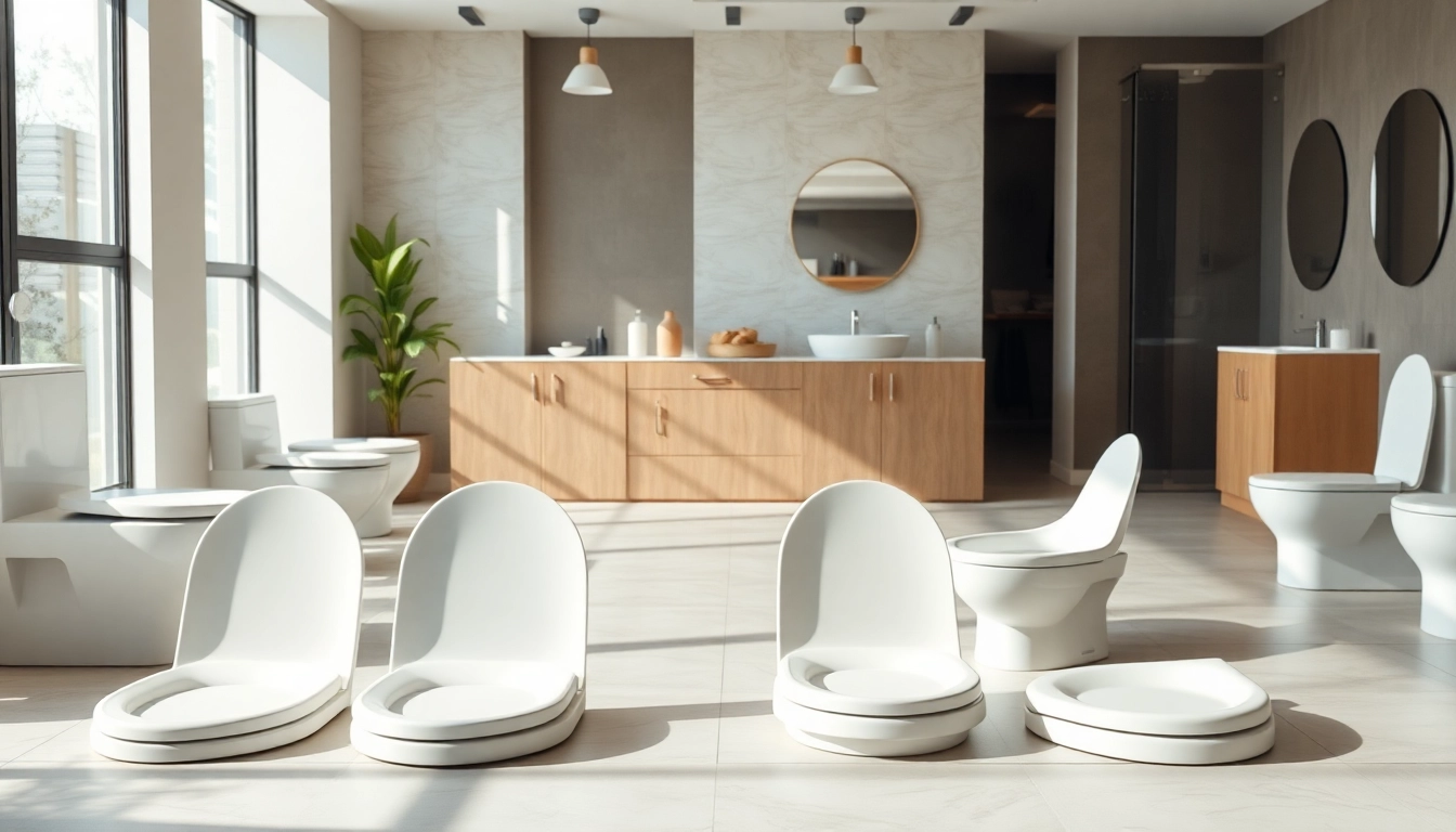 Copri wc di design elegante in una scena di un bagno moderno.