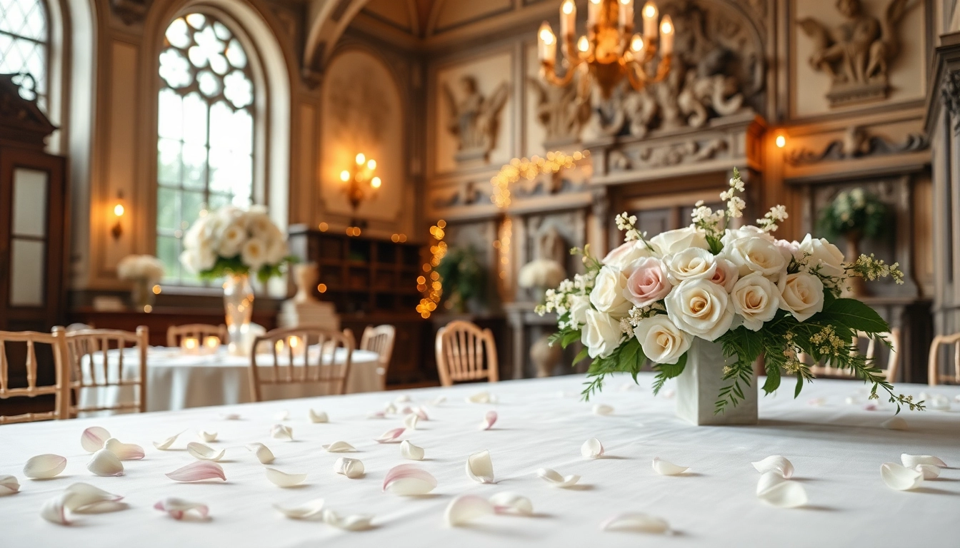 Stunning setup at a Jacksonville Wedding Venue showcasing elegant decor and romantic ambiance.