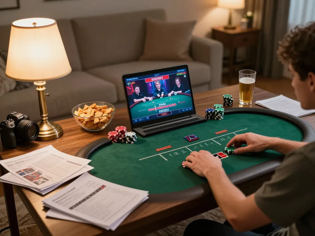 Engaging with hidden wiki status while playing online poker in a cozy home gaming setup