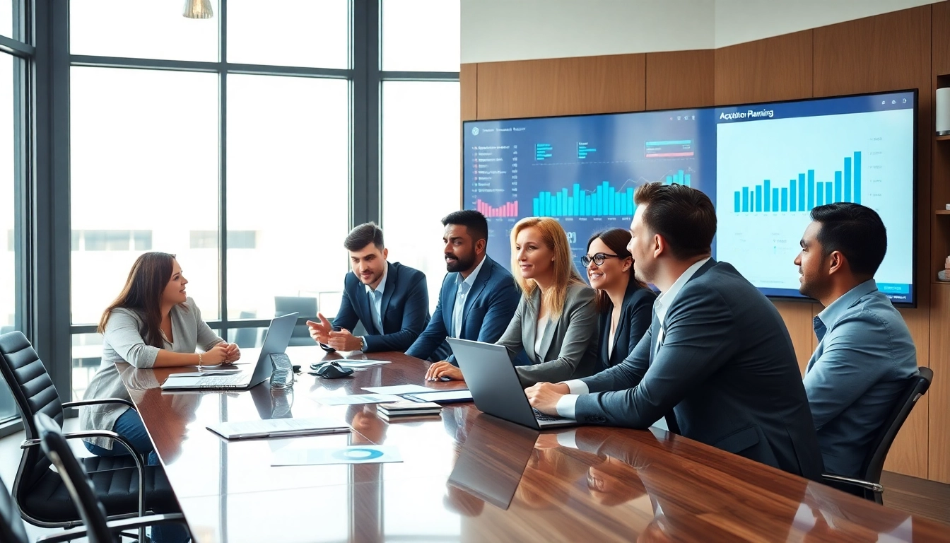 Collaborative professionals discussing Acquisition Planning strategies in a modern office environment.