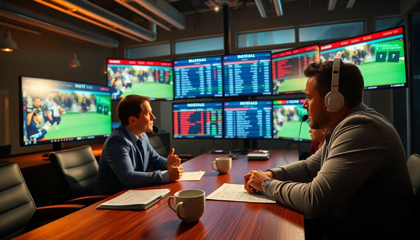 Engaging sports analyst presenting insights on British Columbia sports betting in a vibrant setting.