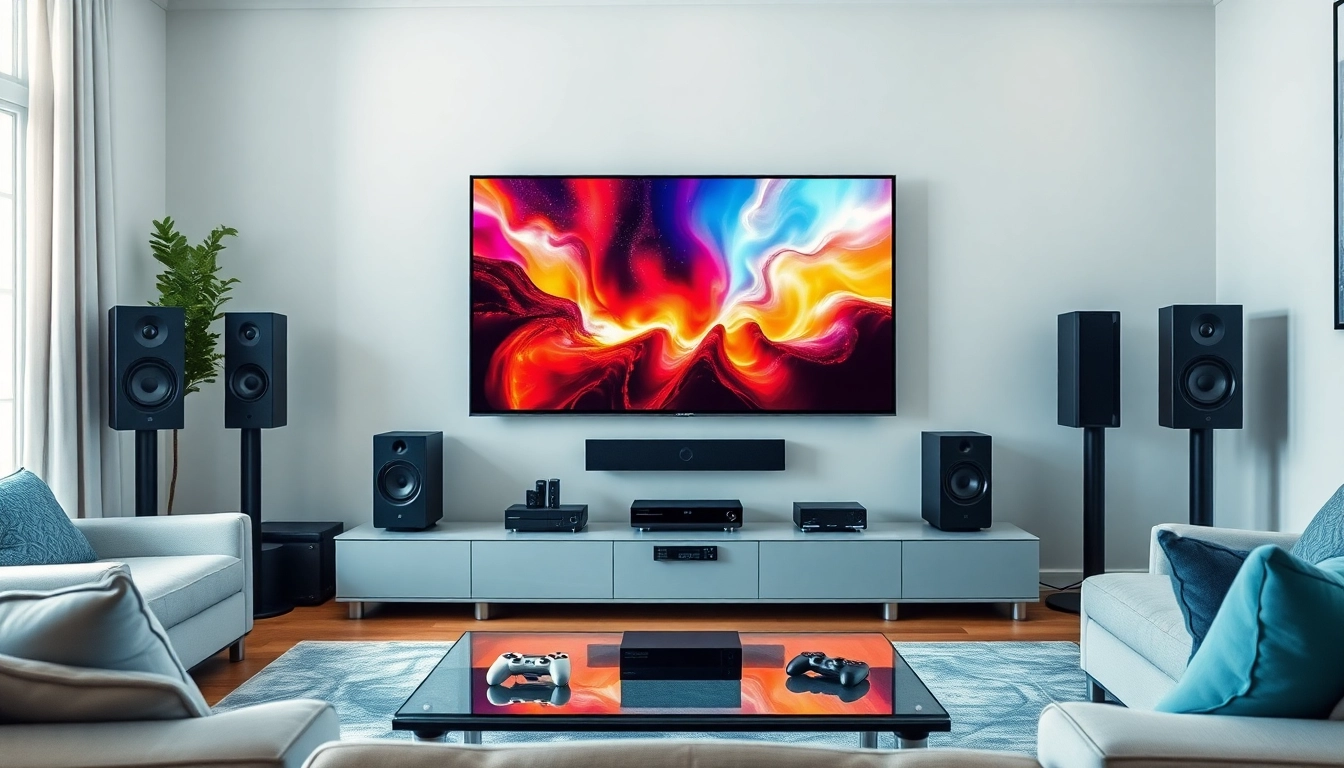 Engage with iron tv pro through a modern home entertainment setup showcasing sleek design and vibrant display.