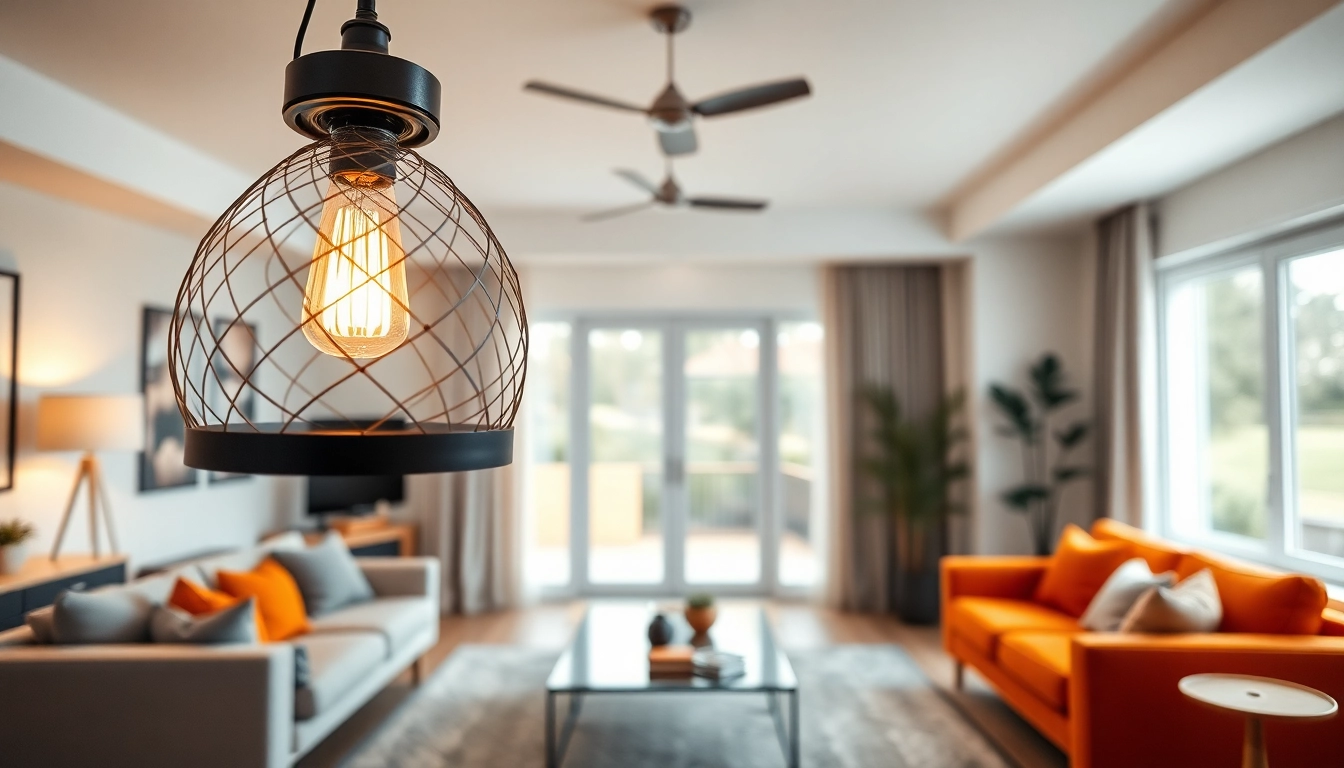 Shop ModernLighting with a stunning pendant light in a cozy living room environment.