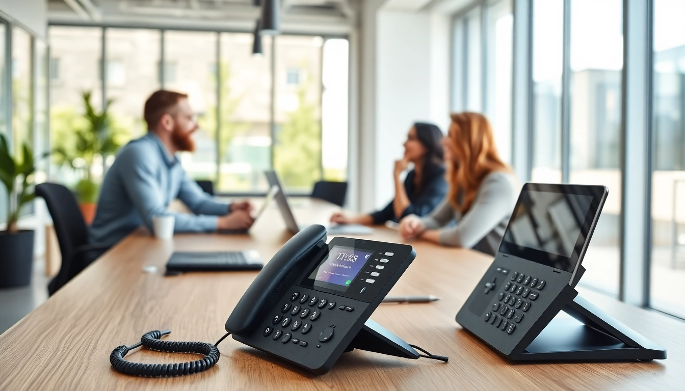 Optimize your business communication with a modern voip phone system for small business featuring sleek devices.