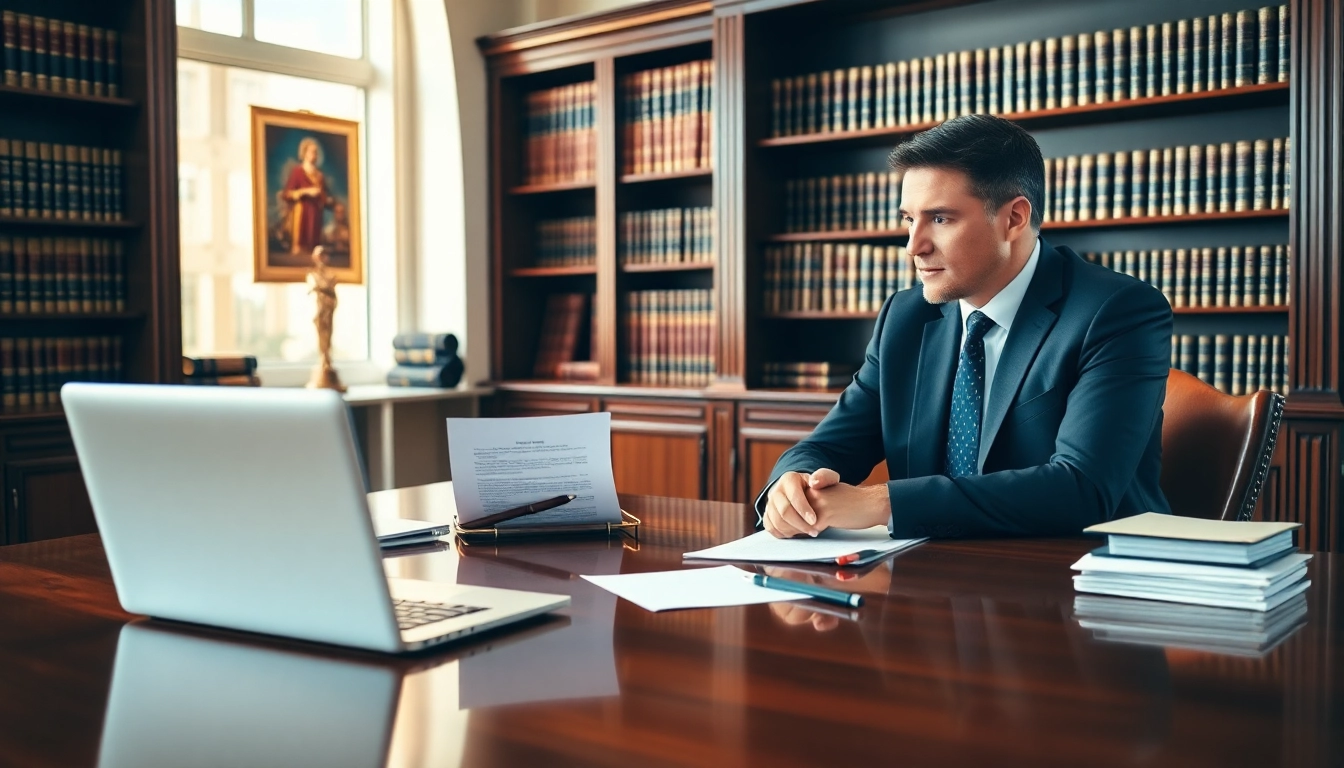 Engaging Broward County litigation lawyer advising a client in a professional office setting.
