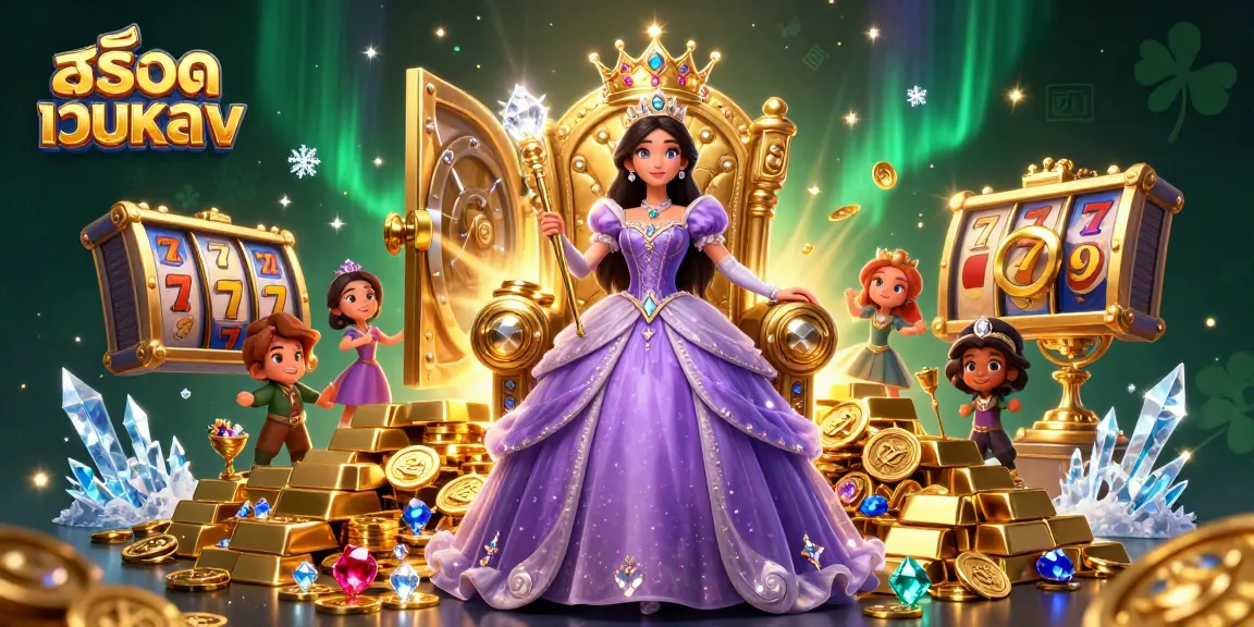 Spin to win at สล็อตเว็บตรง with our captivating 3D casino illustration featuring a royal scene of fortune.