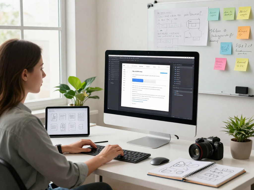 Professional workspace for crushonai showcasing innovative application interface design with a modern aesthetic.