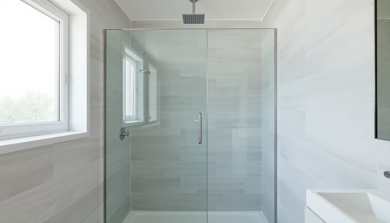 Install a semi-frameless shower screen showcasing its elegant design in a modern bathroom.
