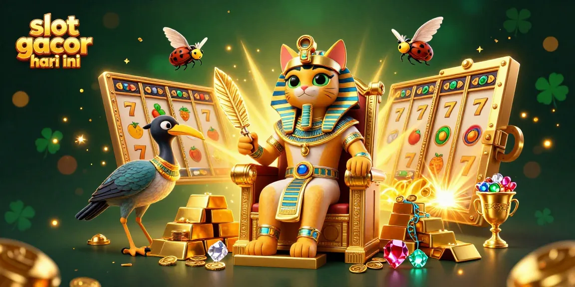 Spin the reels of slot gacor hari ini with animated treasures and vibrant casino elements.