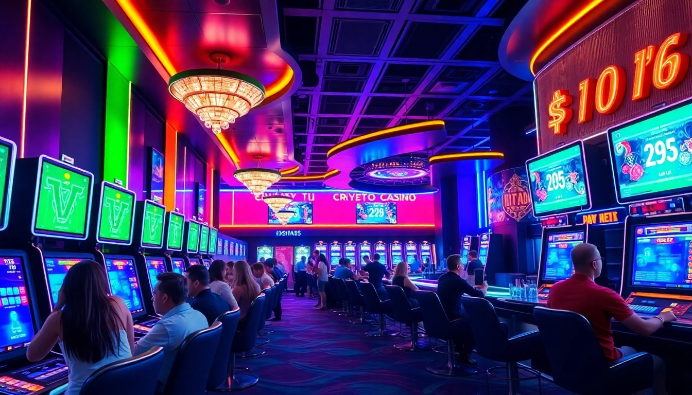 Engaged players at a lively crypto casino, illustrating what is crypto casino experiences.