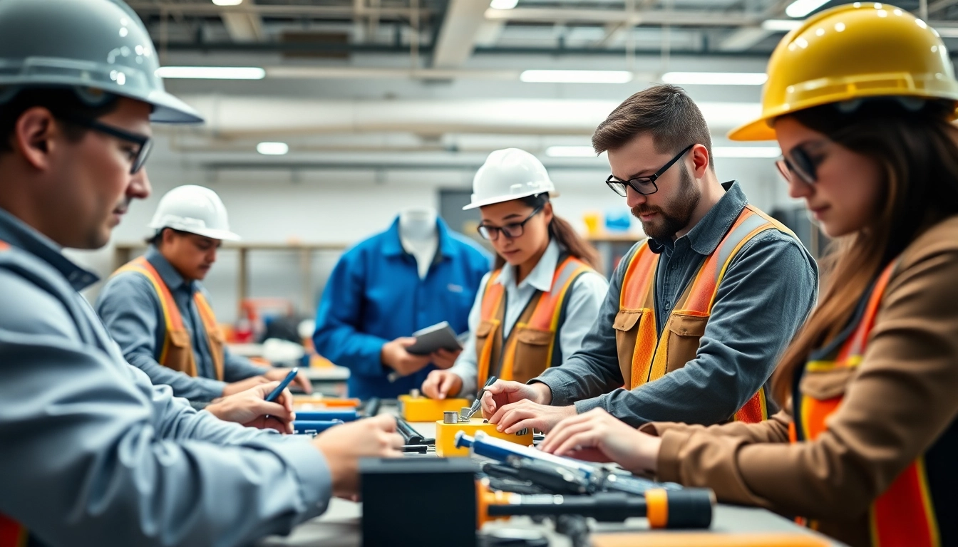 Students gaining practical experience at construction trade schools in texas, engaged in hands-on training.
