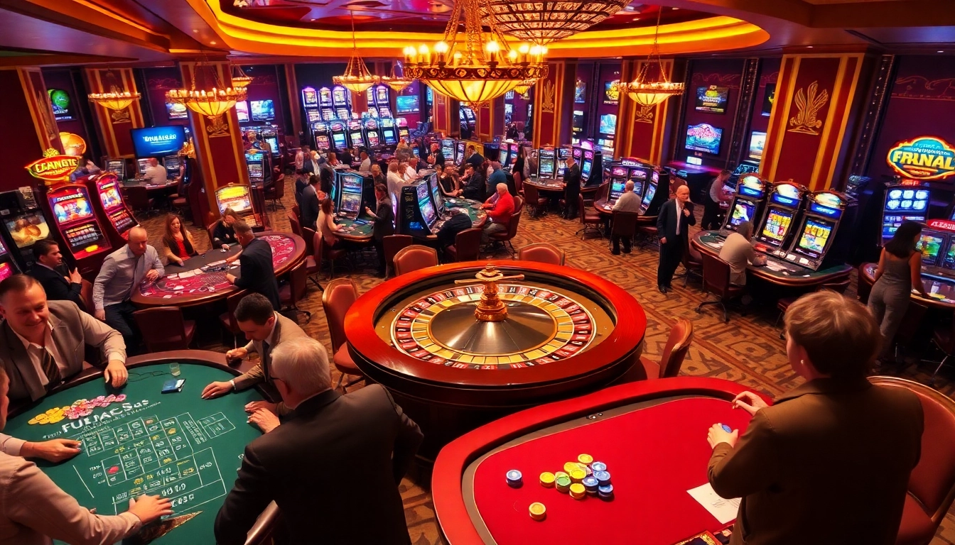 Players enjoying casino games at Link Haywin's lively gaming area.