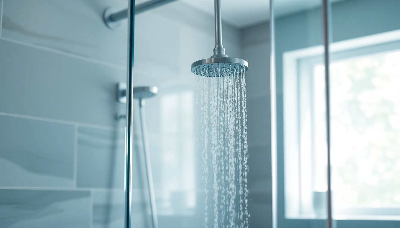 Experience elegant showers Australia with luxurious rainfall showerheads in a serene bathroom.
