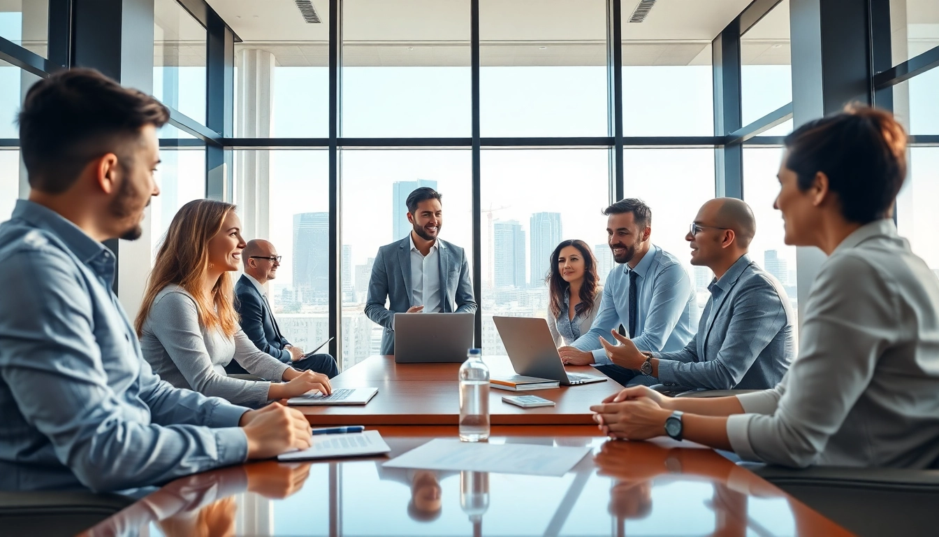 Engaging discussion of business growth insights in a dynamic office environment.