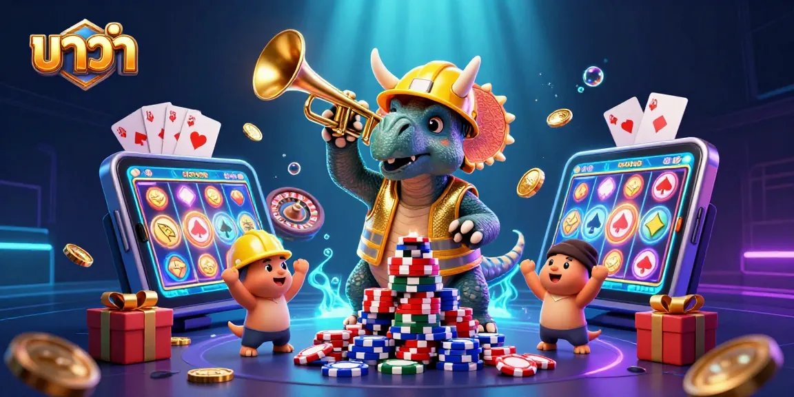 Experience บาคาร่า with exciting gameplay and cheerful characters in a vibrant casino scene.