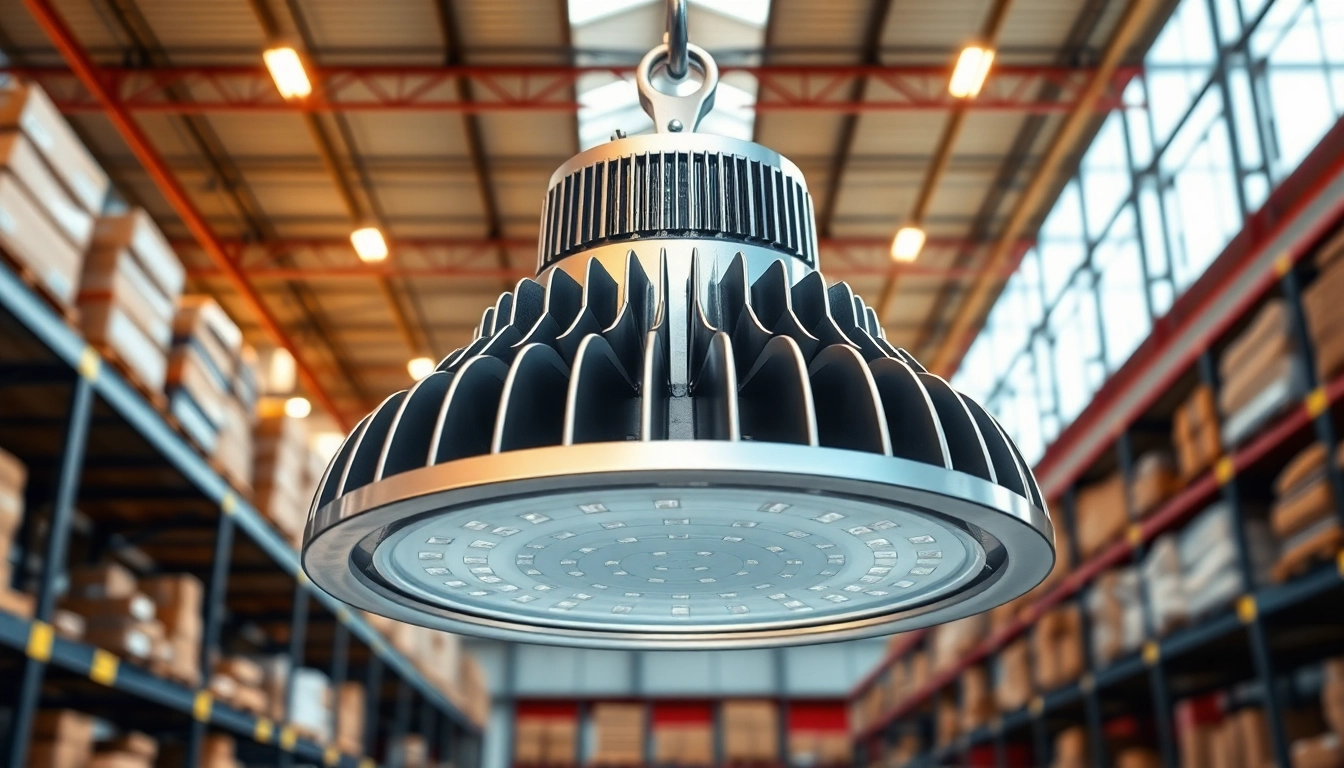 Verhoogde verlichting met led high bay licht voor optimale ruimteverlichting.