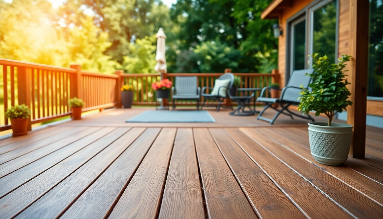 Showcase of deck building featuring a beautifully crafted wooden deck in a garden.