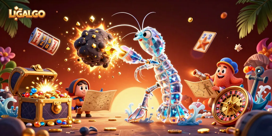 LIGALGO brings thrilling online slot action featuring a galactic samurai shrimp bursting gems from an asteroid.