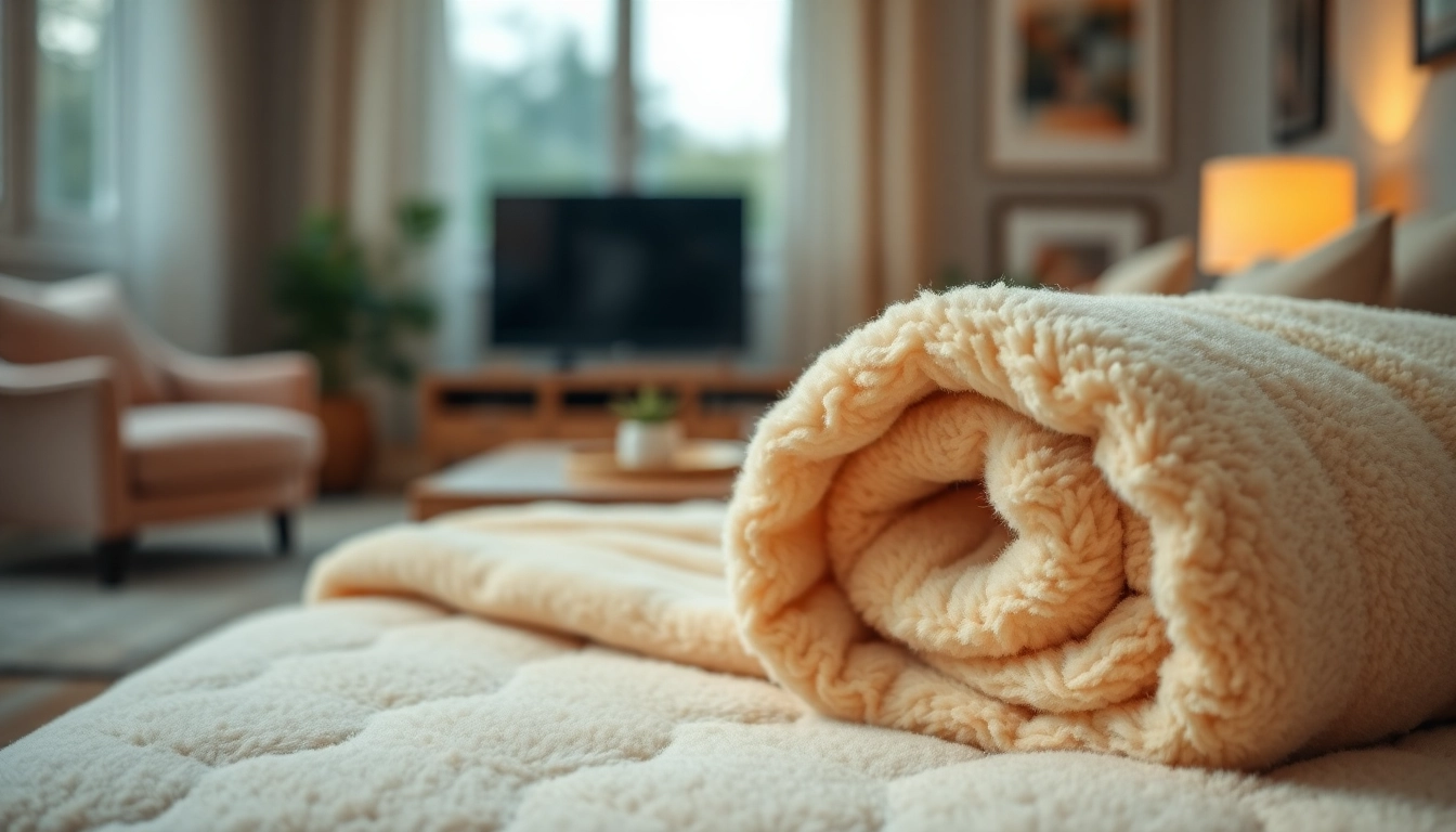 Fleece materiaal met zachte textuur in een gezellige woonkamer.