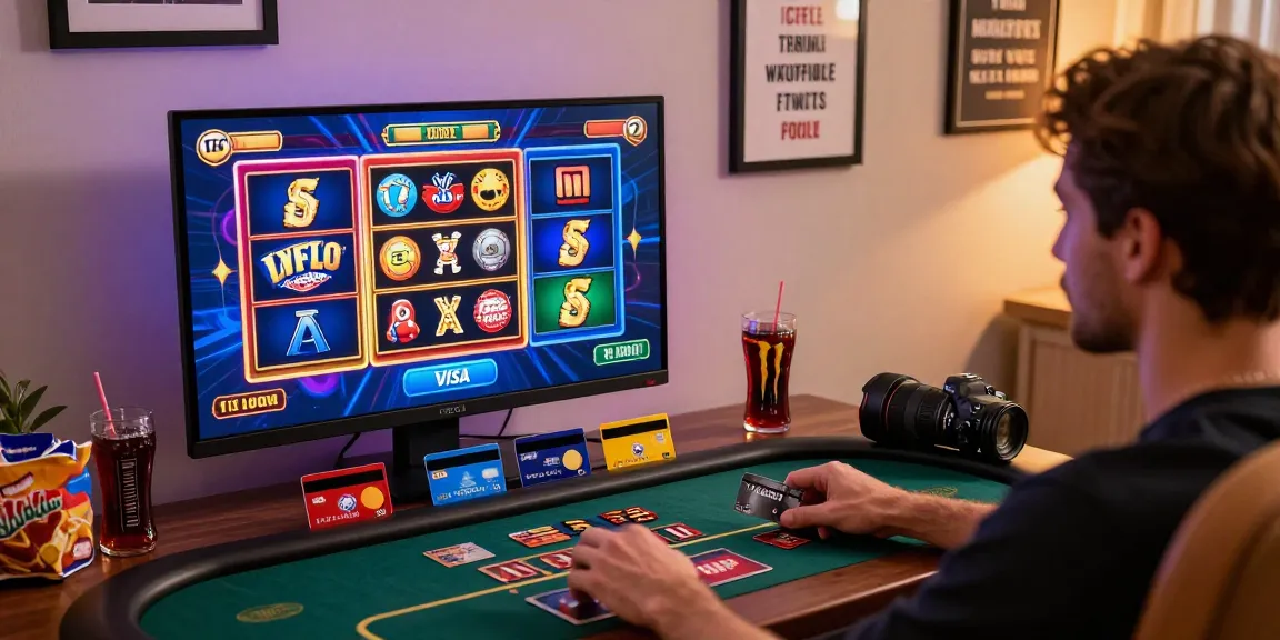 Exciting moment at online casinos that accept credit cards with player enjoying vibrant games at home