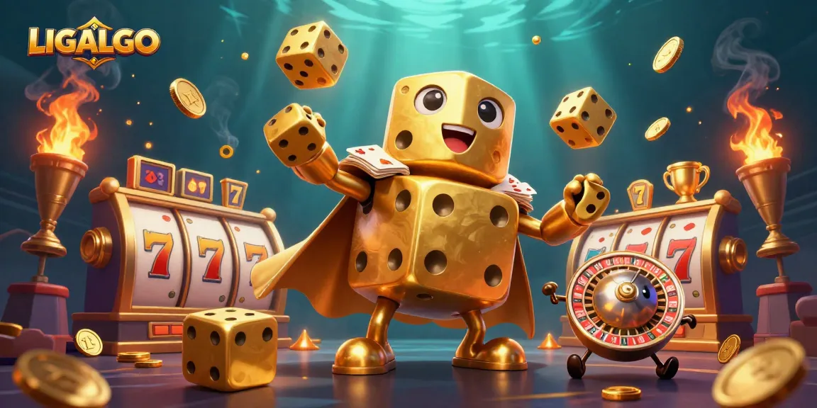 Explore LIGALGO's exciting slot experience with playful golden dice and dynamic game elements.