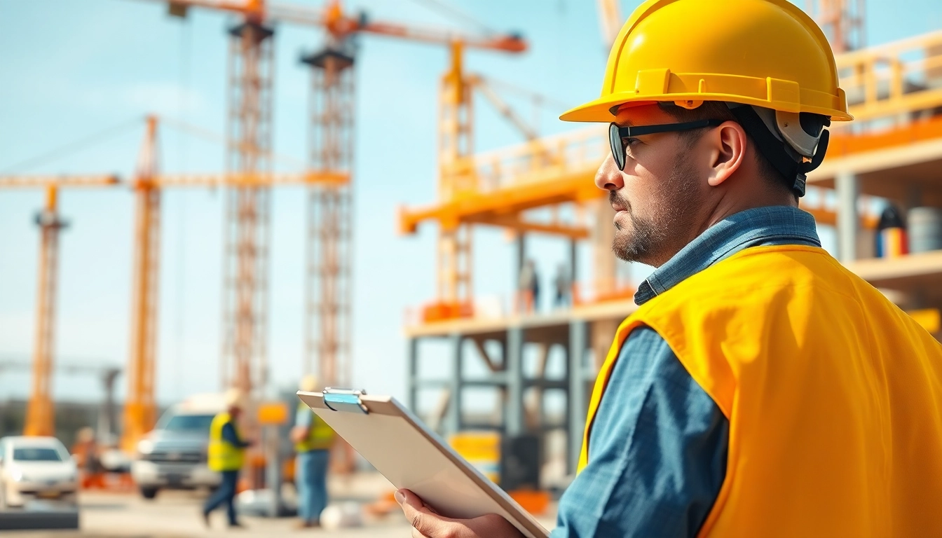 Construction safety programs enhancing safety measures at a busy construction site.