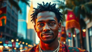 Highlighting Orlando Black's contributions to culture in a vibrant urban setting.