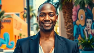 Empowerment of Orlando Black through vibrant community representation and professional portrait.