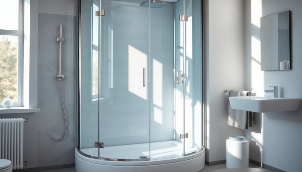 Präsentation der sonni Duschkabine in einem modernen Badezimmer mit elegantem Design.