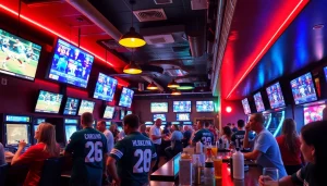 Experience the excitement of South Carolina sports betting in a lively sports bar.