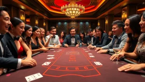 Baccarat action at https://xx88.us/ highlights the thrill of high-stakes gaming in an elegant casino.