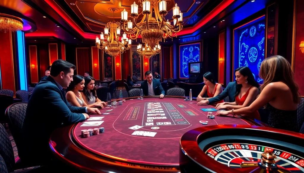 Người chơi tham gia blackjack cược cao tại W88, được bao quanh bởi trang trí sòng bạc rực rỡ và sự hứng khởi.