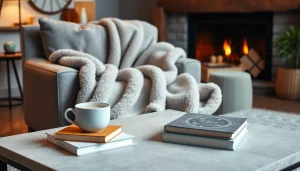 Fleece dekentje draped over een stoel met warme uitstraling en gezellige sfeer.