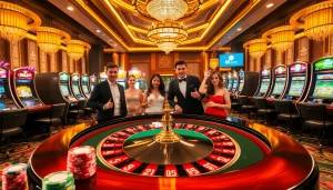 Experience thrilling gambling action at 88i com with lively roulette players and luxury casino atmosphere.
